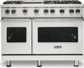 Viking - 5 Series 6.1 Cu. Ft. Freestanding Double Oven Gas Convection Range - Stainless steel