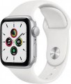 Geek Squad Certified Refurbished Apple Watch SE (GPS) 40mm Silver Aluminum Case with White Sport Band - Silver