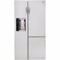 LG - Door-in-Door 22 cu.ft. Side-By-Side Counter-Depth Refrigerator - Stainless Steel