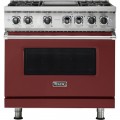 Viking - 5-Series 5.6 Cu. Ft. Self-Cleaning Freestanding Dual Fuel Convection Range  Reduction Red