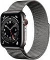Apple Watch Series 6 (GPS + Cellular) 40mm Graphite Stainless Steel Case with Graphite Milanese Loop - Silver