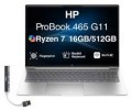 HP - ProBook 465 G11 Laptop 16.0 WUXGA Display (Ryzen 7 7735U, 16GB, 512GB SSD, Win 11 Pro) w/HP Wireless Mouse - Pike Silver