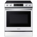 Samsung - BESPOKE 6.3 cu. ft. Smart Front Control Slide-In Electric Range with Air Fry & Wi-Fi - White Glass