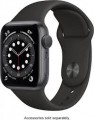 Geek Squad Certified Refurbished Apple Watch Series 6 (GPS + Cellular) 40mm Space Gray Aluminum Case with Sport Band - Space Gray