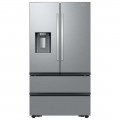 Samsung - 25 cu. ft. French Door Counter Depth Smart Refrigerator with Four Types of Ice - Stainless Steel