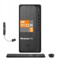 HP - Upgraded - OmniDesk Desktop (Ryzen 3 8300G, 16GB, 512GB SSD, AMD Radeon 740M, WiFi 6, Bluetooth 5.4, Win 11 Pro) w/USB Hub - Gray Wood