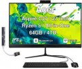 Acer - Upgraded - Aspire C27 All-in-One 27 FHD Display (Ryzen 5 7430U, 32GB, 2TB SSD, AMD Radeon, WiFi 6E, Win 11 Pro) w/USB Hub - Black