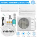 Winado -  38000 BTU Wifi 2 Zone 18K+ 18K AC Ductless Mini Split Air Conditioner & Heat Pump 20 SEER2 w/24.6 Ft Copper Line Set - White