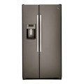 GE - 25.4 Cu. Ft. Side-by-Side Refrigerator with Thru-the-Door Ice and Water - Slate