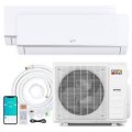 Costway - Blast Pro 2 Zone 38000 BTU 12K + 12K Mini Split AC/Heating System, 20 SEER2, WiFi Enabled - White