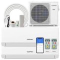 Costway - 30k Dual 2 Zone Mini Split Air Conditioner, 23 SEER2 9k+ 12k BTU, 208-230V, Ductless Energy Star - White