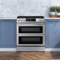 Samsung  Open Box Flex Duo 6.3 cu. ft. Front Control Slide-in Dual Fuel Range with Smart Dial, Air Fry & WiFi - Stainless Steel