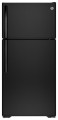 GE - 14.6 Cu. Ft. Top-Freezer Refrigerator - Black