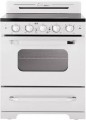 Unique Appliances - Classic Retro 3.9 Cu. Ft. Freestanding Electic Convection Range with Glass Top and Storage Drawer - Marshmallow White