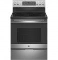 GE - 5.3 Cu. Ft. Freestanding Electric Convection Range with Self-Steam Cleaning and No-Preheat Air Fry - Stainless Steel