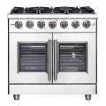 Forno Appliances - Massimo 5.36 cu.ft. Freestanding Gas Convection Range with French Doors and Air Fryer Kit