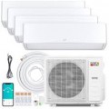 Costway - X-Pro 35000 BTU 4 Zone 9K + 9K + 12K + 12K Mini Split Air Conditioner Heat Pump, Line Set Included - White