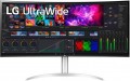 LG - 40” Nano IPS LED Curved UltraWide WHUD HDR10 Monitor with Thunderbolt 4 - Silver/White