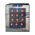 Vinotemp - Eco Series Mirrored 12-Bottle Wine Cooler - Black/Stainless Steel