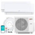Costway - Blast Pro 2 Zone 38000 BTU 9K + 24K Mini Split AC/Heating System, 20 SEER2, WiFi Enabled - White