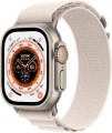 Apple - Refurbished Watch Ultra (GPS + Cellular) 49mm Titanium Case with Starlight Alpine Loop - Large - Titanium - (2022)