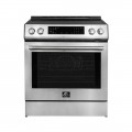 Forno Appliances - Donatello 5.0 cu. ft. Slide-In Electric Induction True Convection Range with Antique Brass Accents