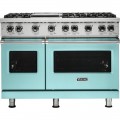 Viking - Professional 5 Series 6.1 Cu. Ft. Freestanding Double Oven LP Gas Convection Range - Bywater Blue