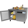 Koolmore - 48 in. Two-Door Worktop Refrigerator With 3.5 in. Backsplash - 12 Cu Ft. RWT-2D-12C - Stainless Steel