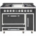 Viking - Tuscany 6.2 Cu. Ft. Freestanding Double Oven Dual Fuel True Convection Range   Damascus Gray