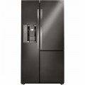 LG - Door-in-Door 21.7 Cu. Ft. Side-by-Side Counter Depth Refrigerator - Black stainless steel